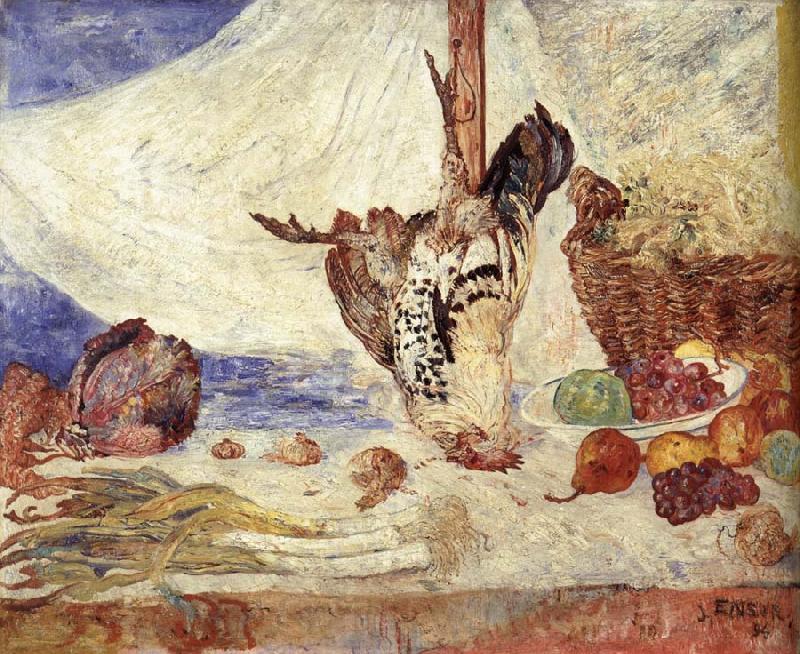James Ensor The Dead Cockerel Norge oil painting art